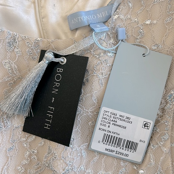 NWT Antonio Melani x Born
on Fifth Clara Metallic Lace
Tiered Ruffle Maxi Dress - Picture 15 of 16